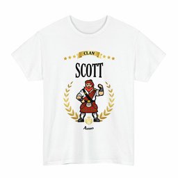 ScotsTee Shop Scottish Scott Clan Tartan T-Shirt - Motto Scotsman