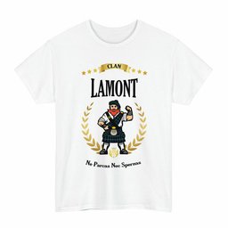 ScotsTee Shop Scottish Lamont Clan Tartan T-Shirt - Motto Scotsman