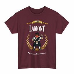 ScotsTee Shop Scottish Lamont Clan Tartan T-Shirt - Motto Scotsman