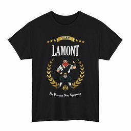 ScotsTee Shop Scottish Lamont Clan Tartan T-Shirt - Motto Scotsman