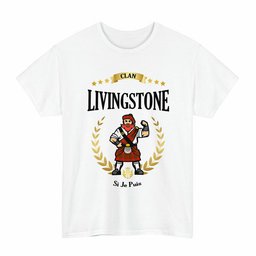 ScotsTee Shop Scottish Livingstone Clan Tartan T-Shirt - Motto Scotsman