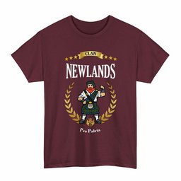 ScotsTee Shop Scottish Newlands Clan Tartan T-Shirt - Motto Scotsman