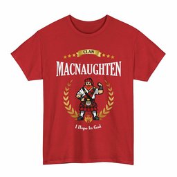ScotsTee Shop Scottish MacNaughten Clan Tartan T-Shirt - Motto Scotsman