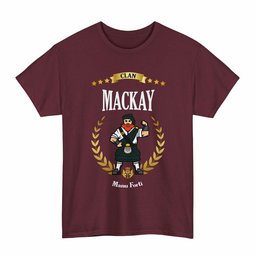 ScotsTee Shop Scottish MacKay Clan Tartan T-Shirt - Motto Scotsman