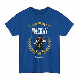 ScotsTee Shop Scottish MacKay Clan Tartan T-Shirt - Motto Scotsman