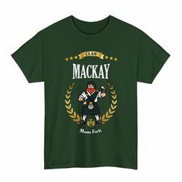 ScotsTee Shop Scottish MacKay Clan Tartan T-Shirt - Motto Scotsman