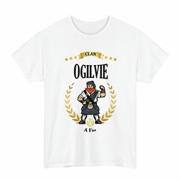 ScotsTee Shop Scottish Ogilvie Clan Tartan T-Shirt - Motto Scotsman