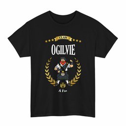 ScotsTee Shop Scottish Ogilvie Clan Tartan T-Shirt - Motto Scotsman
