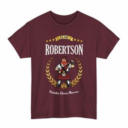 ScotsTee Shop Scottish Robertson Clan Tartan T-Shirt - Motto Scotsman