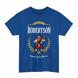ScotsTee Shop Scottish Robertson Clan Tartan T-Shirt - Motto Scotsman