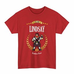 ScotsTee Shop Scottish Lindsay Clan Tartan T-Shirt - Motto Scotsman