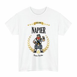 ScotsTee Shop Scottish Napier Clan Tartan T-Shirt - Motto Scotsman