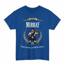 ScotsTee Shop Scottish Murray (of Atholl) Clan Tartan T-Shirt - Motto Scotsman