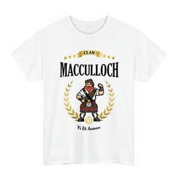 ScotsTee Shop Scottish MacCulloch (McCulloch) Clan Tartan T-Shirt - Motto Scotsman