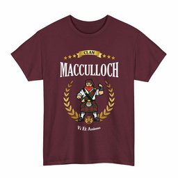 ScotsTee Shop Scottish MacCulloch (McCulloch) Clan Tartan T-Shirt - Motto Scotsman