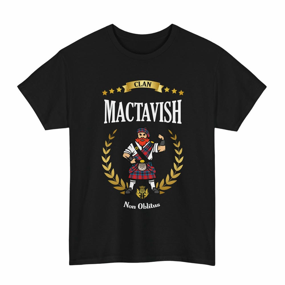 ScotsTee Shop Scottish MacTavish Clan Tartan T-Shirt - Motto Scotsman