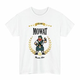 ScotsTee Shop Scottish Mowat (of Inglistoun) Clan Tartan T-Shirt - Motto Scotsman