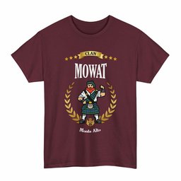 ScotsTee Shop Scottish Mowat (of Inglistoun) Clan Tartan T-Shirt - Motto Scotsman