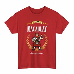 ScotsTee Shop Scottish MacAulay Clan Tartan T-Shirt - Motto Scotsman