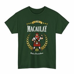 ScotsTee Shop Scottish MacAulay Clan Tartan T-Shirt - Motto Scotsman