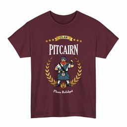 ScotsTee Shop Scottish Pitcairn Clan Tartan T-Shirt - Motto Scotsman