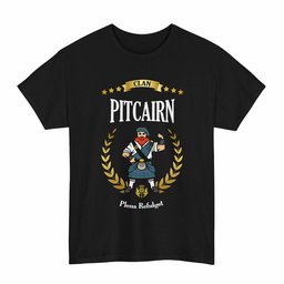 ScotsTee Shop Scottish Pitcairn Clan Tartan T-Shirt - Motto Scotsman