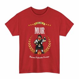 ScotsTee Shop Scottish Muir Clan Tartan T-Shirt - Motto Scotsman