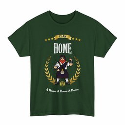 ScotsTee Shop Scottish Home (or Hume) Clan Tartan T-Shirt - Motto Scotsman