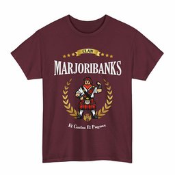 ScotsTee Shop Scottish Marjoribanks Clan Tartan T-Shirt - Motto Scotsman