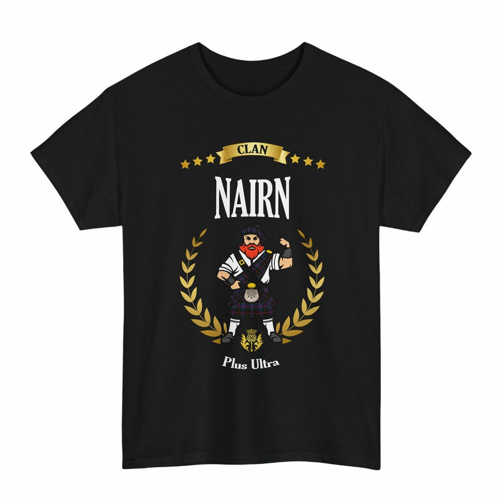 ScotsTee Shop Scottish Nairn Clan Tartan T-Shirt - Motto Scotsman
