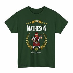 ScotsTee Shop Scottish Matheson Clan Tartan T-Shirt - Motto Scotsman