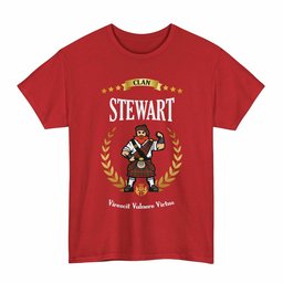 ScotsTee Shop Scottish Stewart (High Stewards) Clan Tartan T-Shirt - Motto Scotsman