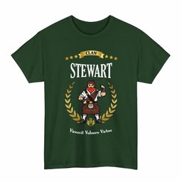 ScotsTee Shop Scottish Stewart (High Stewards) Clan Tartan T-Shirt - Motto Scotsman