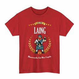 ScotsTee Shop Scottish Laing Clan Tartan T-Shirt - Motto Scotsman