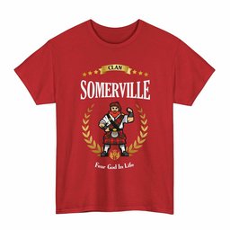 ScotsTee Shop Scottish Somerville Clan Tartan T-Shirt - Motto Scotsman
