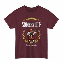 ScotsTee Shop Scottish Somerville Clan Tartan T-Shirt - Motto Scotsman