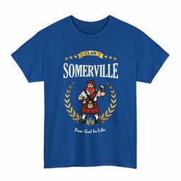 ScotsTee Shop Scottish Somerville Clan Tartan T-Shirt - Motto Scotsman