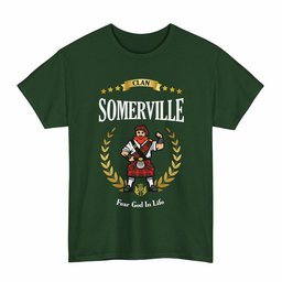 ScotsTee Shop Scottish Somerville Clan Tartan T-Shirt - Motto Scotsman