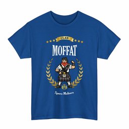 ScotsTee Shop Scottish Moffat Clan Tartan T-Shirt - Motto Scotsman