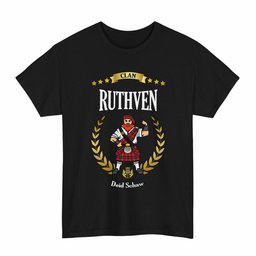 ScotsTee Shop Scottish Ruthven Clan Tartan T-Shirt - Motto Scotsman