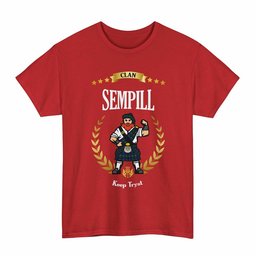 ScotsTee Shop Scottish Sempill Clan Tartan T-Shirt - Motto Scotsman