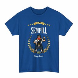 ScotsTee Shop Scottish Sempill Clan Tartan T-Shirt - Motto Scotsman