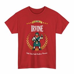 ScotsTee Shop Scottish Irvine Clan Tartan T-Shirt - Motto Scotsman