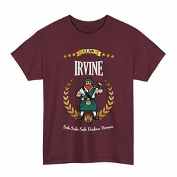 ScotsTee Shop Scottish Irvine Clan Tartan T-Shirt - Motto Scotsman