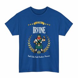 ScotsTee Shop Scottish Irvine Clan Tartan T-Shirt - Motto Scotsman