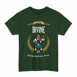 ScotsTee Shop Scottish Irvine Clan Tartan T-Shirt - Motto Scotsman