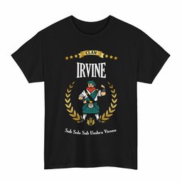 ScotsTee Shop Scottish Irvine Clan Tartan T-Shirt - Motto Scotsman