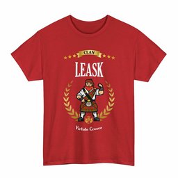 ScotsTee Shop Scottish Leask Clan Tartan T-Shirt - Motto Scotsman