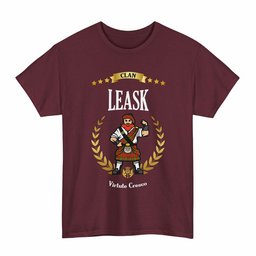 ScotsTee Shop Scottish Leask Clan Tartan T-Shirt - Motto Scotsman