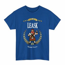 ScotsTee Shop Scottish Leask Clan Tartan T-Shirt - Motto Scotsman